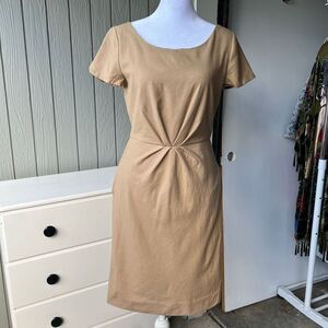 VTG J.Crew Wool Camel Dress SZ 4 90s Minimalist Neutral Capsule Classic